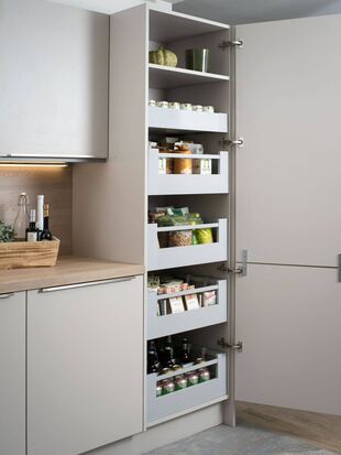 blum pantry unit space tower antaro drawers installed by design indian kitchen in gurgaon & delhi