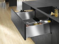 blum undersink specially made legrabox drawer installed to perfection by the Design Indian Kitchen Team in Gurgan & Gurgaon