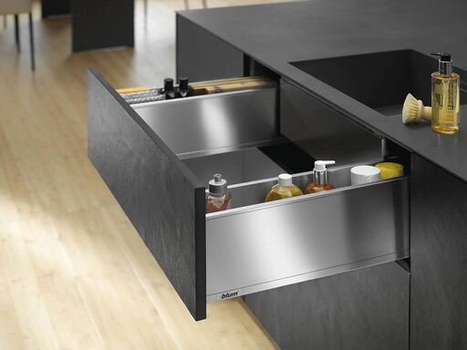 blum undersink specially made legrabox drawer installed to perfection by the Design Indian Kitchen Team in Gurgan & Gurgaon