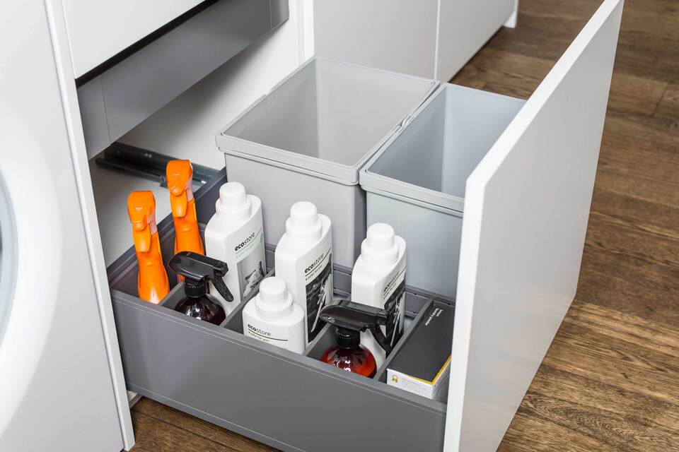 blum provides top class mounted dustbins for modular kitchens in Gurgaon and Delhi