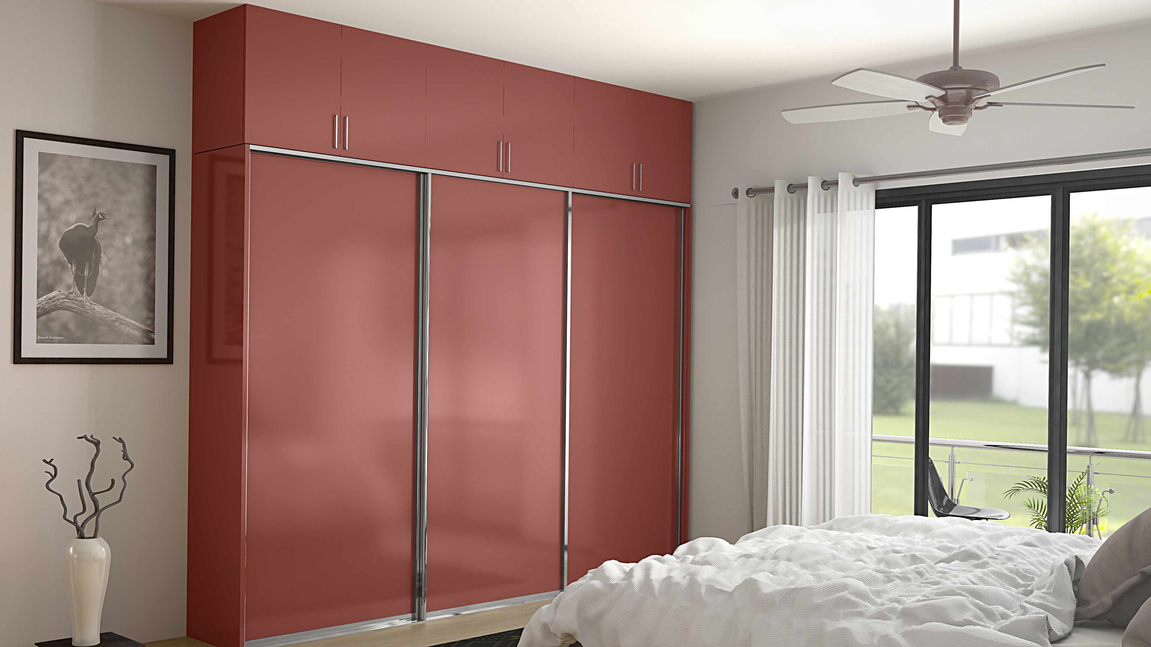 Sliding-wardrobe-in-gurgaon red lacquer glass wardrobes in gurgaon